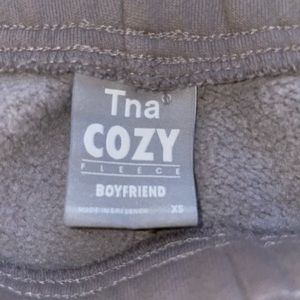 TNA cozy fleece boyfriend sweatpants